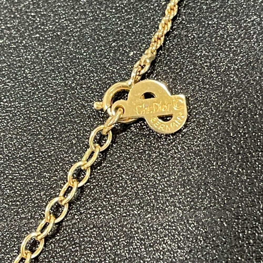 Christian Dior Enamel Logo Pendant Necklace Gold Plated (164445) - Picture 3 of 4